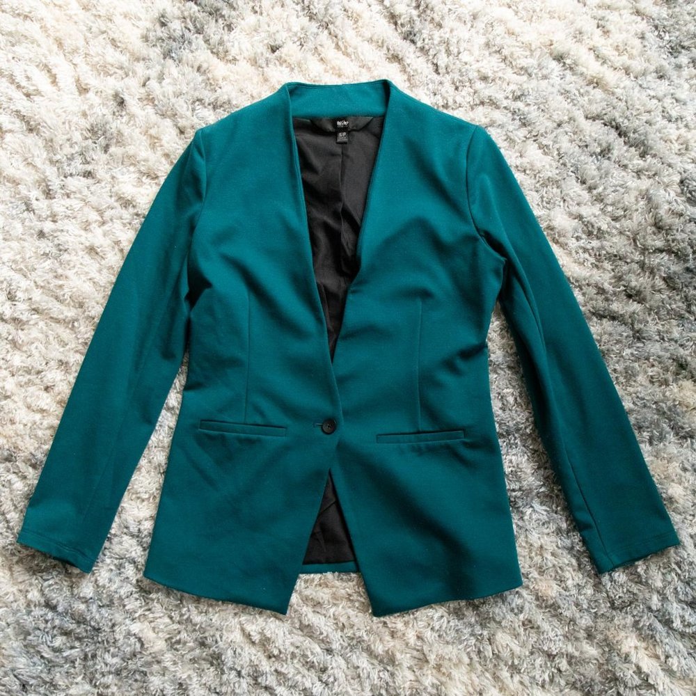 Mossimo Supply Co Teal Womens Knit Blazer Small